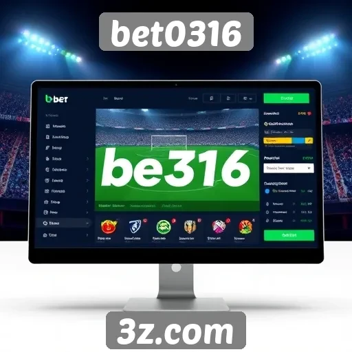 Interface e navegação no site bet0316